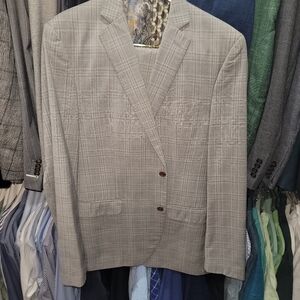 TALLIA 42L gray plaid check Men's Suit